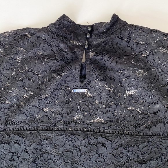 Guess Black Lace Long Sleeve Skater Dress - Picture 5 of 8